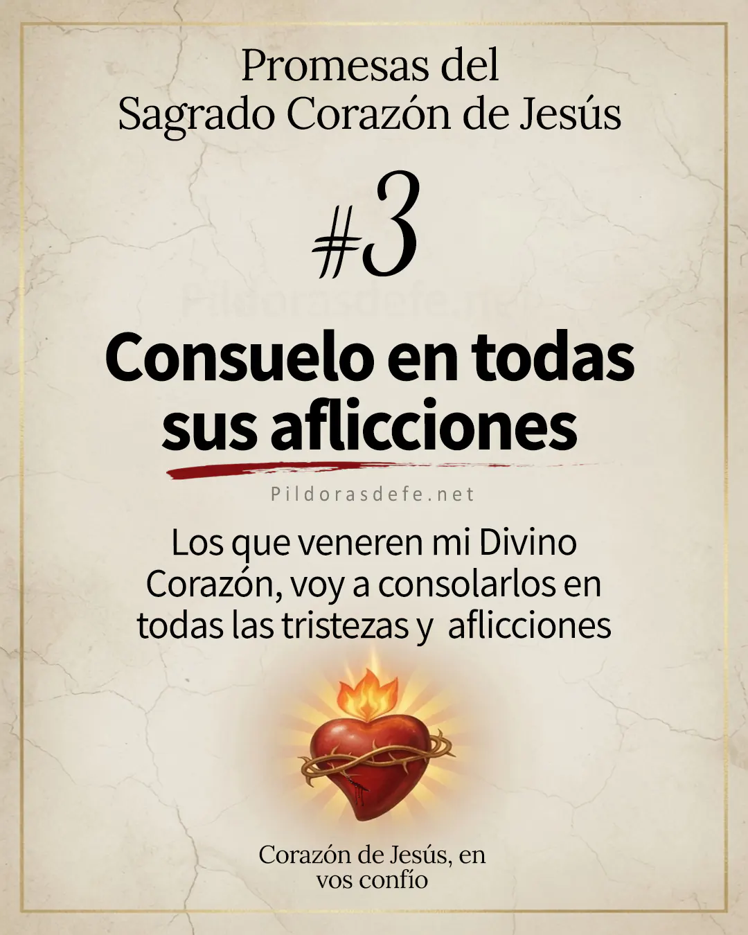Promesa del Sagrado Corazón de Jesús #3: Voy a consolarlos en todas sus aflicciones.