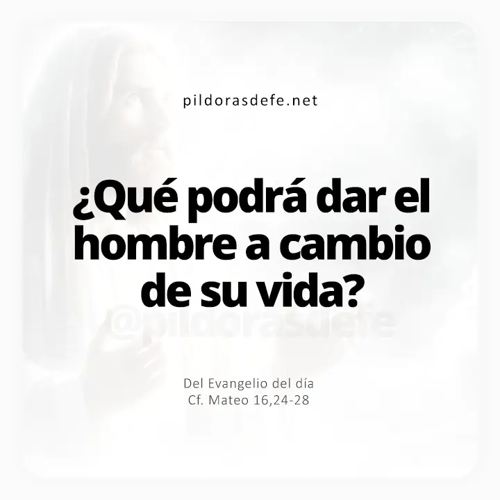 Evangelio de hoy Mateo 16-24-28: ¿Qué podrá dar el hombre a cambio de su vida?