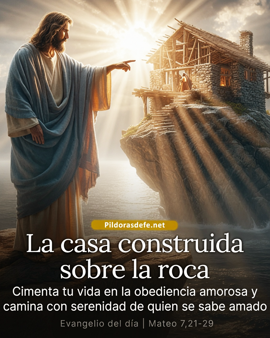 Evangelio del día, Mateo 7,21-29: La casa construida sobre la roca y la casa construida sobre la arena