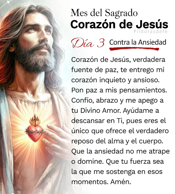 Oración al Corazón de Jesús para el día 3 de junio, mes del Sagrado Corazón