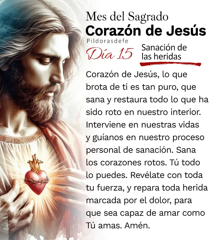 Oración al Corazón de Jesús para el día 15 de junio, mes del Sagrado Corazón