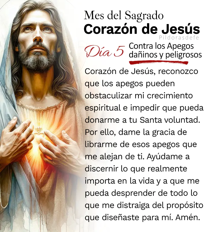 Oración al Corazón de Jesús para el día 5 de junio, mes del Sagrado Corazón