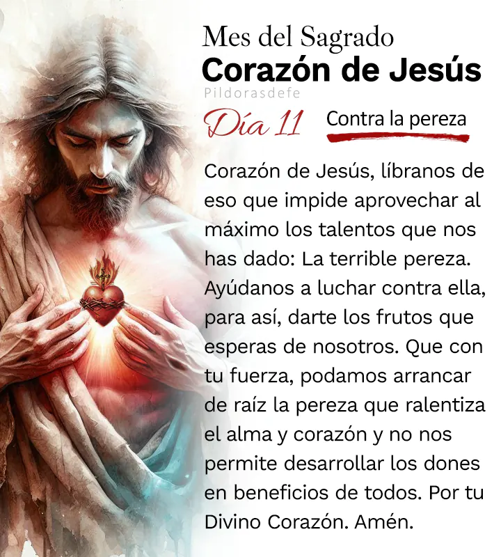 Oración al Corazón de Jesús para el día 11 de junio, mes del Sagrado Corazón
