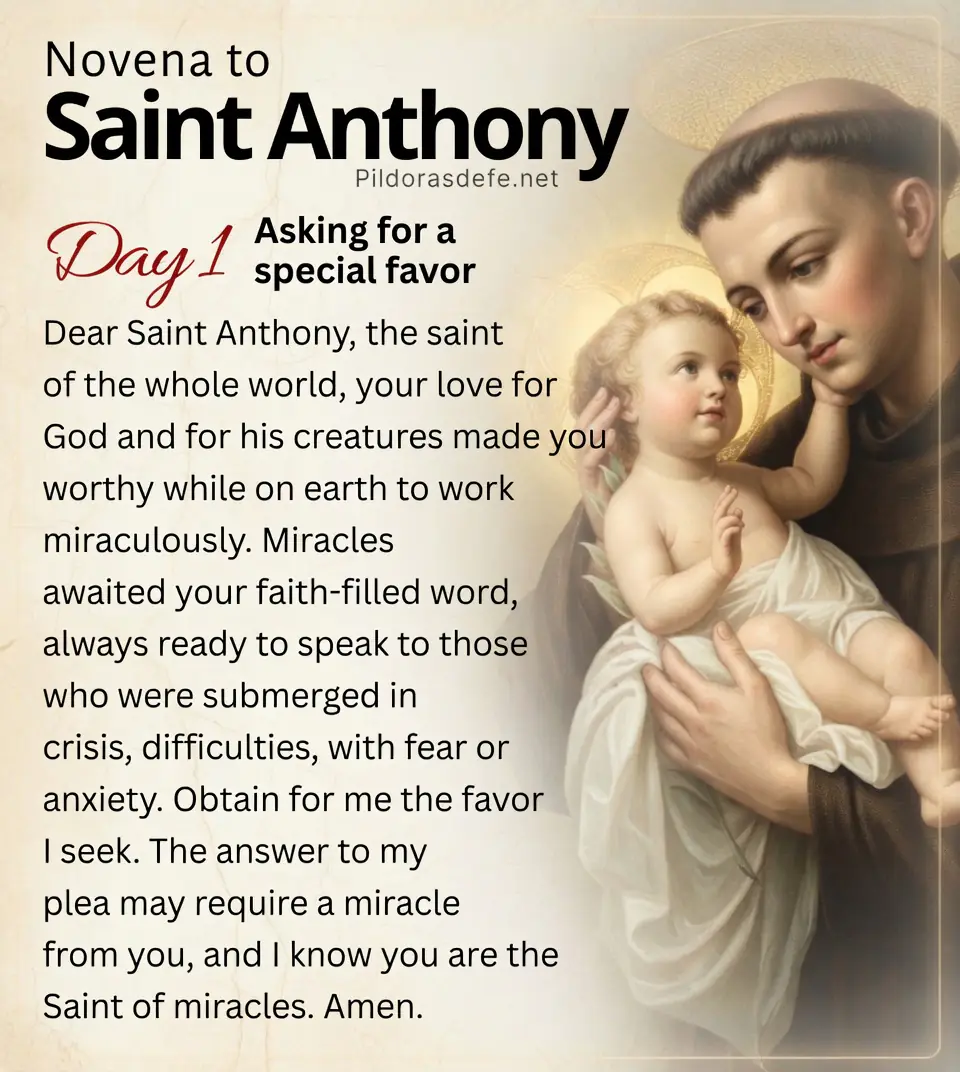 Prayer for day 1 of the Novena to Saint Anthony of Padua