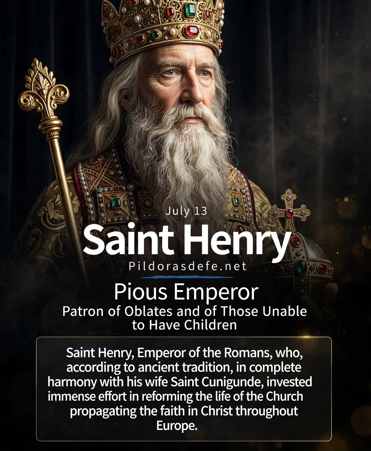 Saint Henry, Emperor pious, patron of oblates