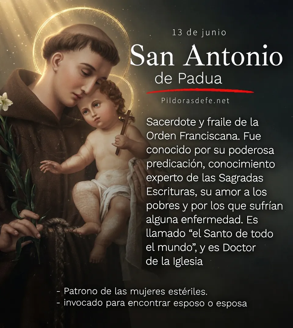 San Antonio de Padua y el Nino Jesus santo de todo el mundo San Antonio de Padua, Doctor de la Iglesia, vida y obra