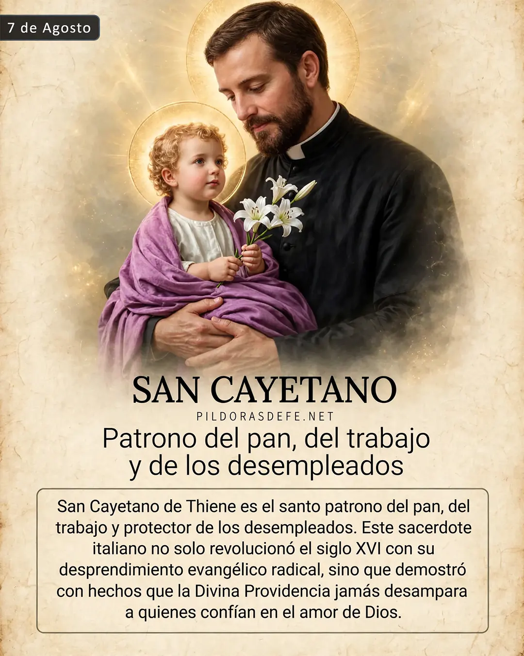 San Cayetano santo patrono del pan trabajo y desempleados San Cayetano, santo patrono del pan, del trabajo y de los desempleados