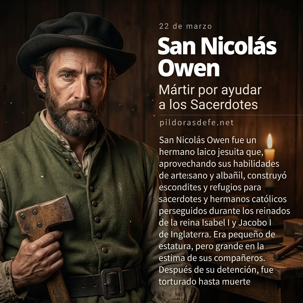 San Nicolás Owen, Hermano laico mártir por ayudar a los sacerdotes