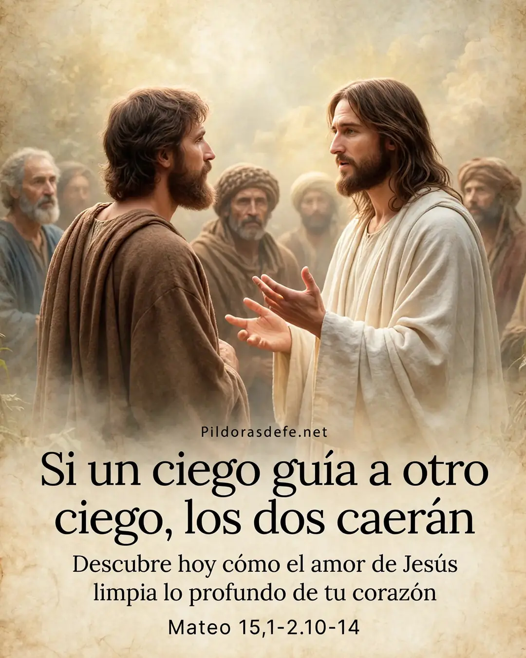 Evangelio de hoy Martes, Mateo 15,1-2.10-14: Si un ciego guía a otro ciego, los dos caerán