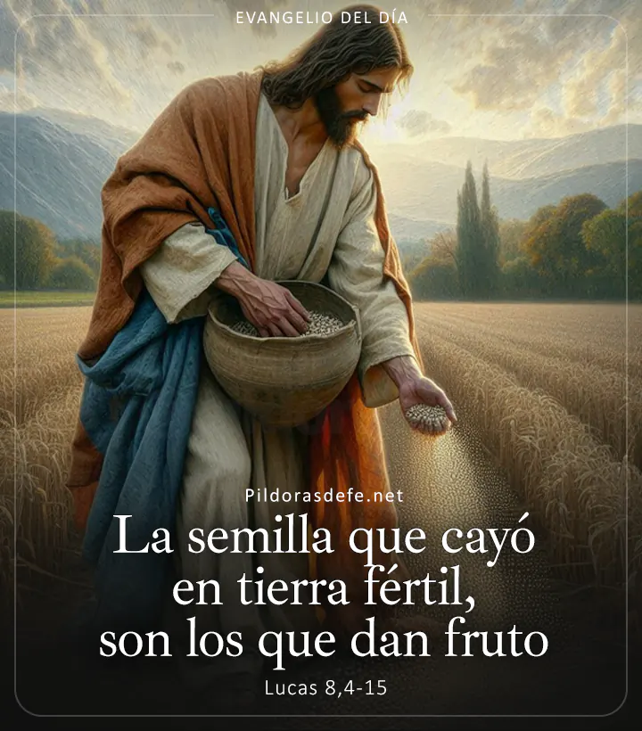 Evangelio de hoy, Lucas 8,4-15: La semilla que cayó en tierra fértil, son los que dan fruto