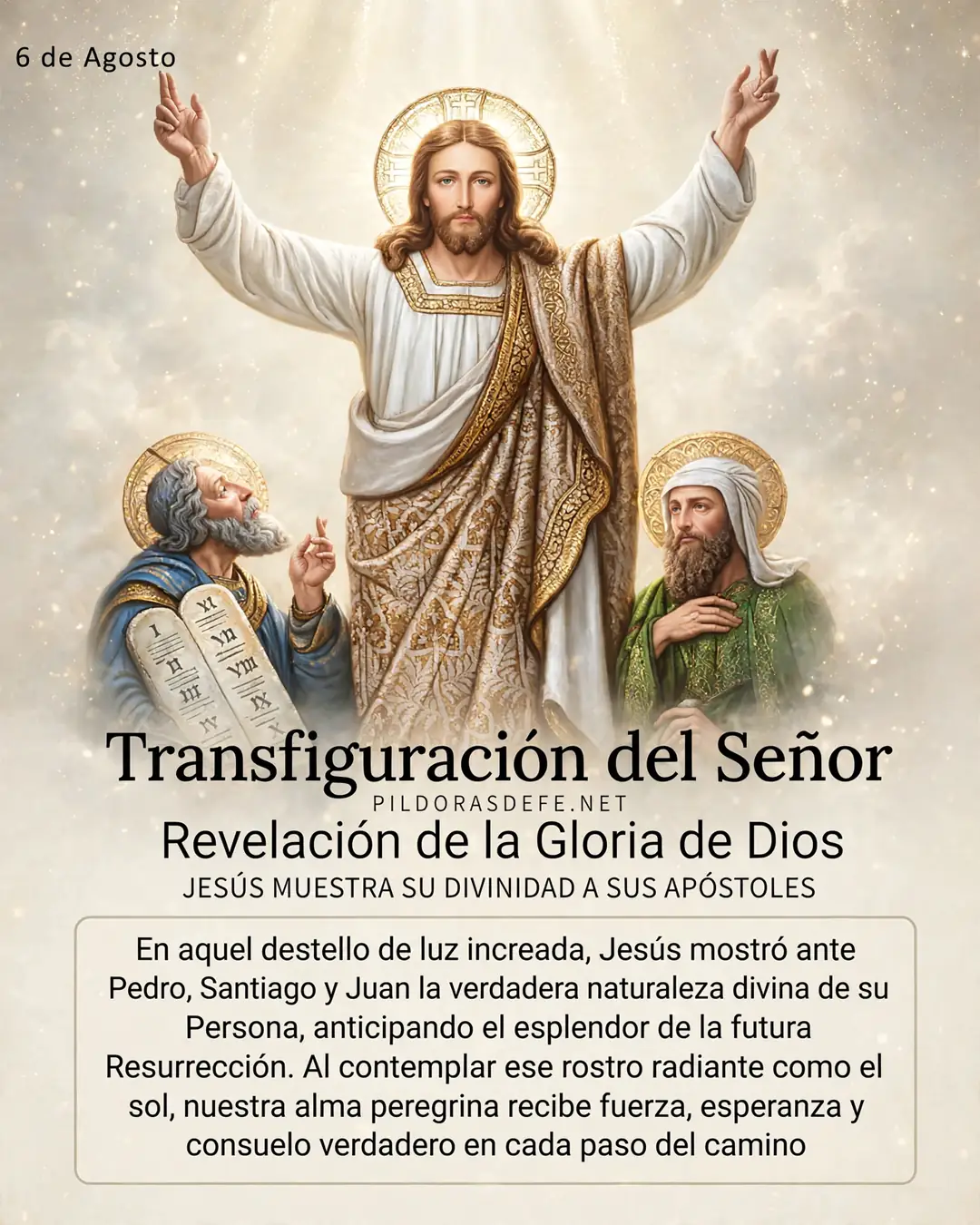 Transfiguracion del Senor Fiesta la Revelacion de la Gloria de Dios Fiesta de la Transfiguración del Señor