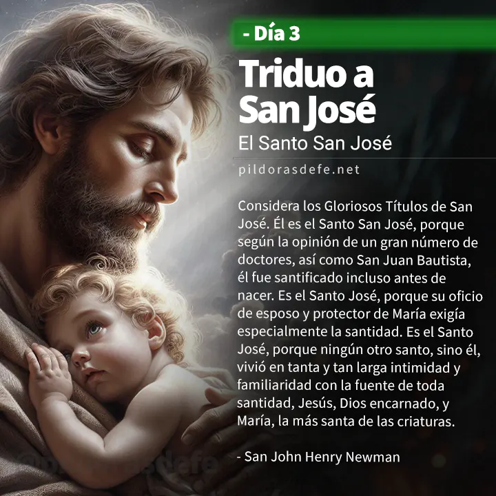 Triduo a San José, tercer día: San José, el Santo