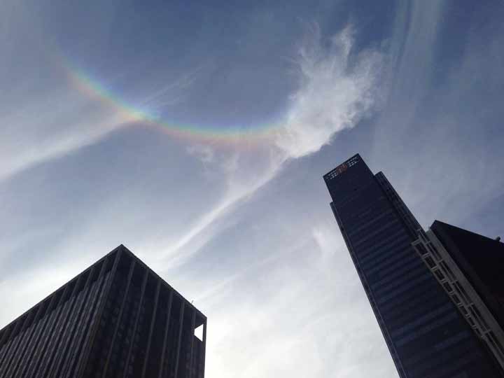 Arcoiris en la visita del Papa Francisco a Nueva York, Estados Unidos