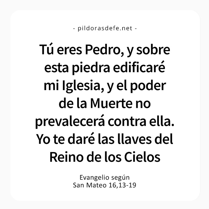 Cita bíblica del Evangelio de hoy (Mateo 13,16-19): Sobre esta Piedra, edificaré mi Iglesia