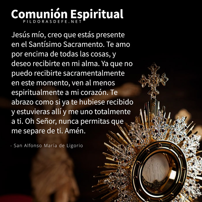 Comunión Espiritual - Oración por San Alfonso María de Ligorio