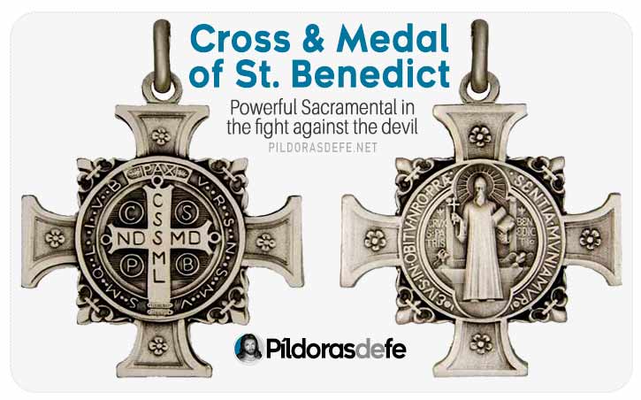 Front and back of the cross and St. Benedict´s medal