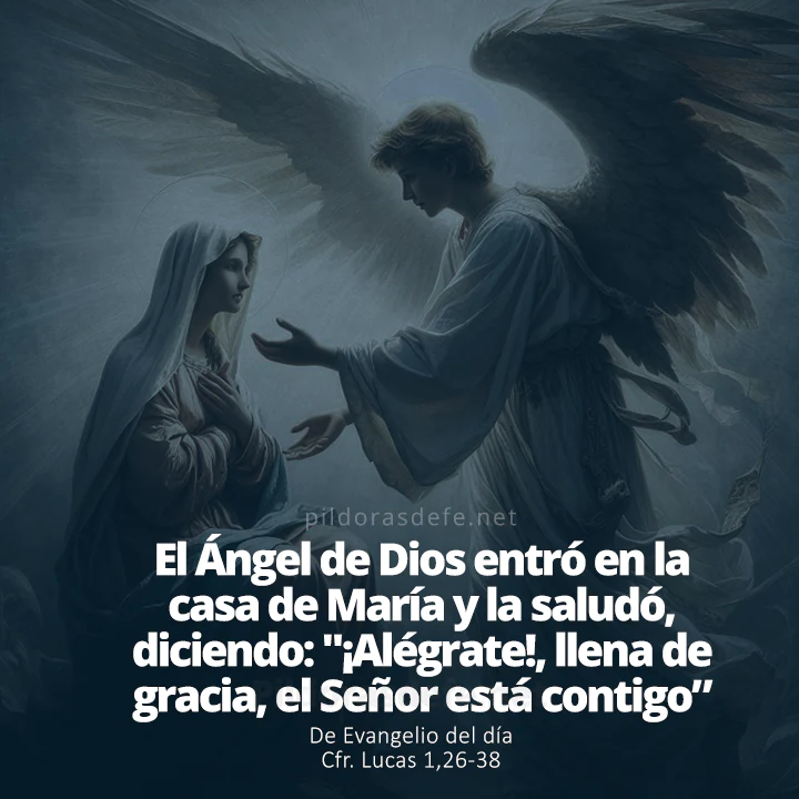 Cita bíblica Evangelio de hoy (Lucas 1,26-38): Alégrate, llena de Gracia, el Señor está contigo