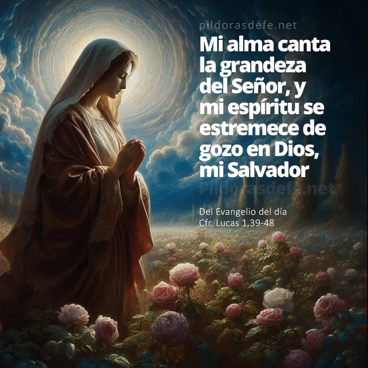 Cita bíblica Evangelio de hoy (Lucas 1,39-48): Mi alma canta de gozo la grandeza del Señor (Magníficat)