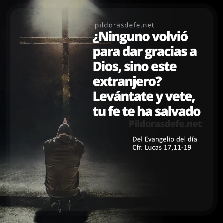 Cita bíblica Evangelio de hoy (Lucas 17,11-19): Levántate y vete, que tu fe te ha salvado