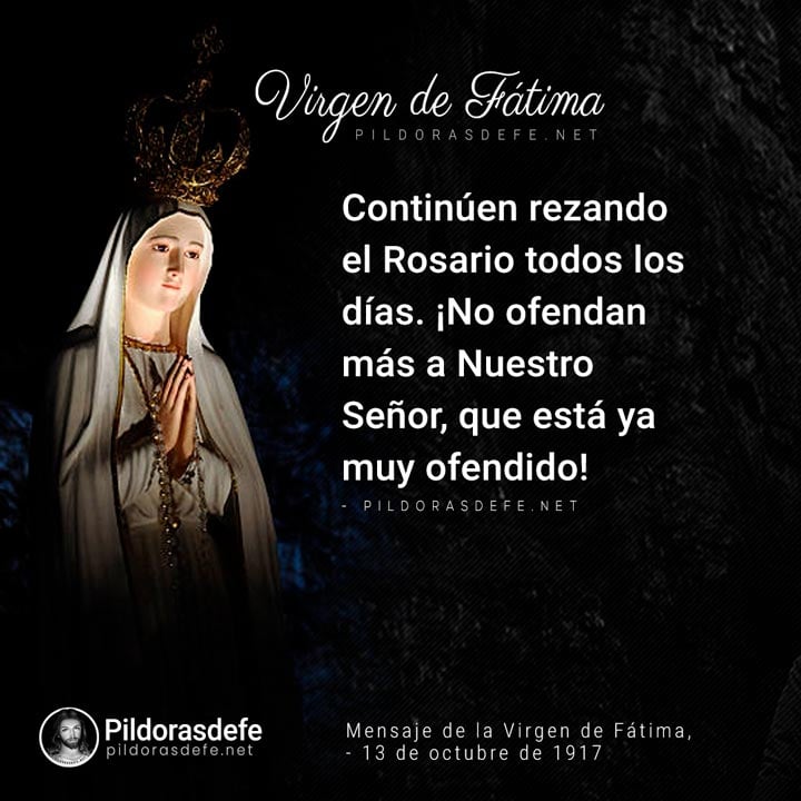 Mensaje de la Virgen de Fátima: Continuar rezando el Rosario todos los días