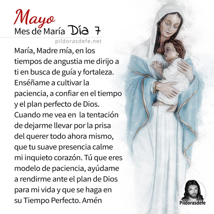 Oración a la Santísima Virgen María, para el día 7 de Mayo, mes de María