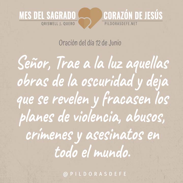 Oración al Sagrado Corazón de Jesús para el día 12 de junio