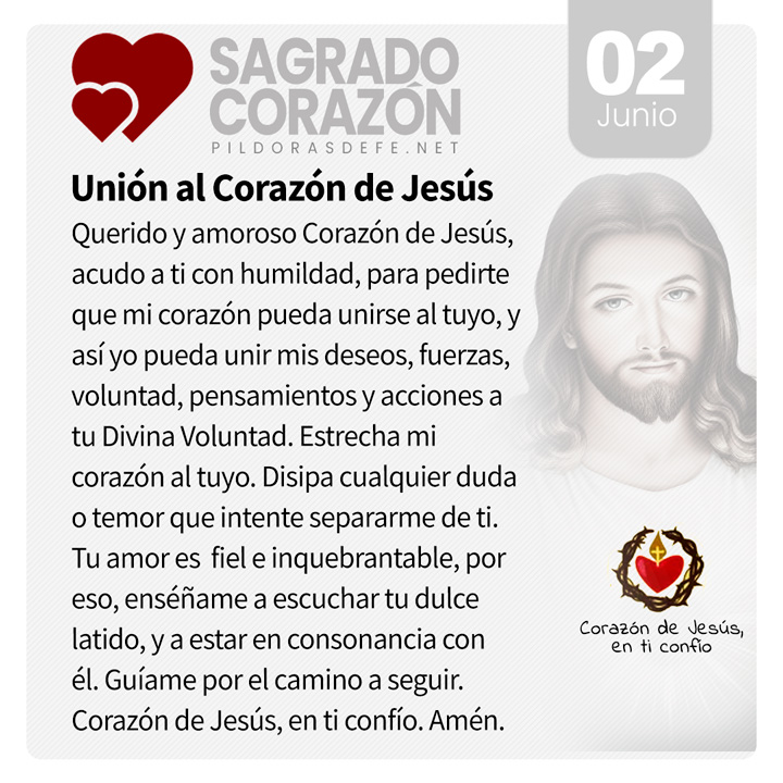 Oración al Corazón de Jesús para el día 2 de junio, mes del Sagrado Corazón