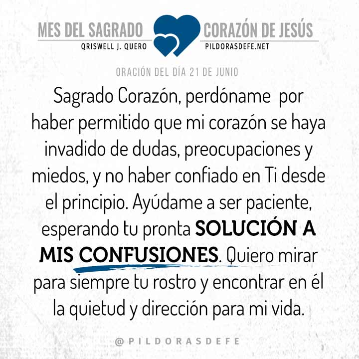 Oración del día 21 de junio al Sagrado Corazón de Jesús