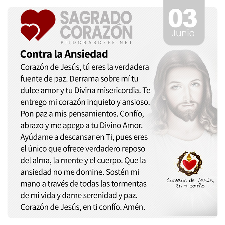 Oración al Corazón de Jesús para el día 3 de junio, mes del Sagrado Corazón