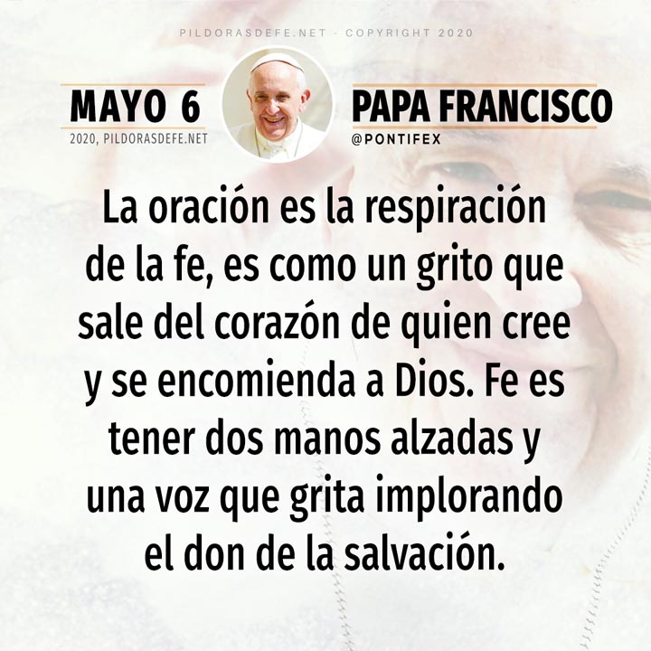 Palabras de reflexión del Papa Francisco para el 6 de mayo