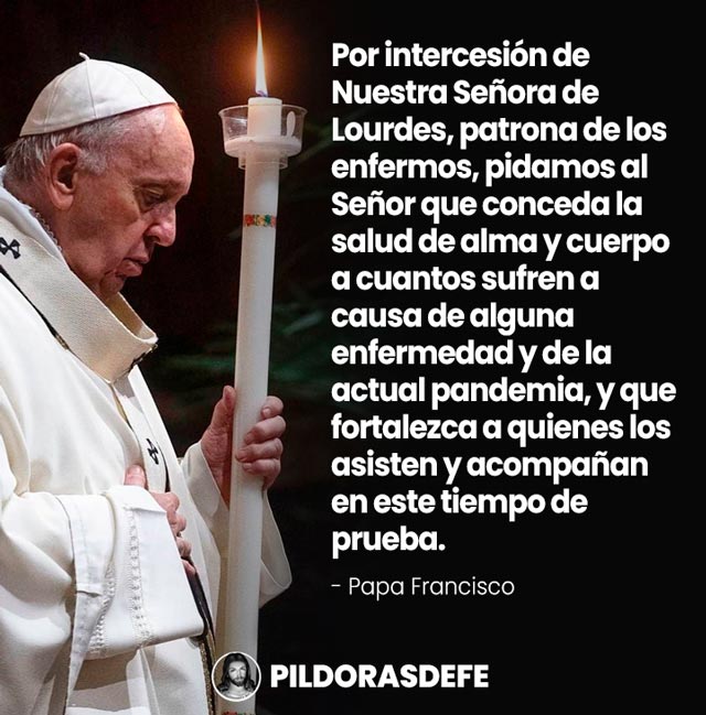 Oración del Papa Francisco a la Virgen de Lourdes