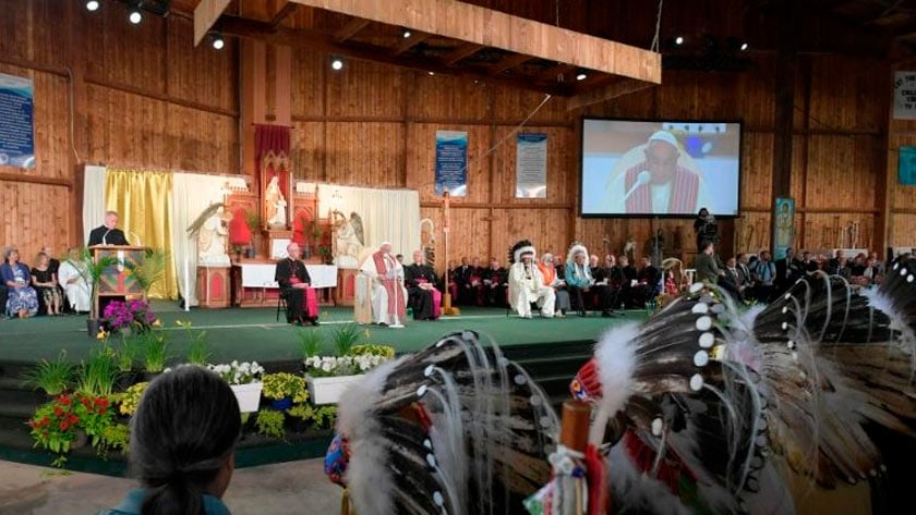 El Papa celebra la Liturgia de la Palabra en el Lago Santa Ana, Canadá