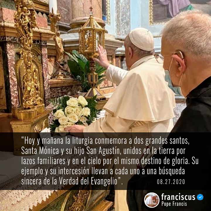 Mensaje del Papa Francisco sobre Santa Mónica y San Agustín