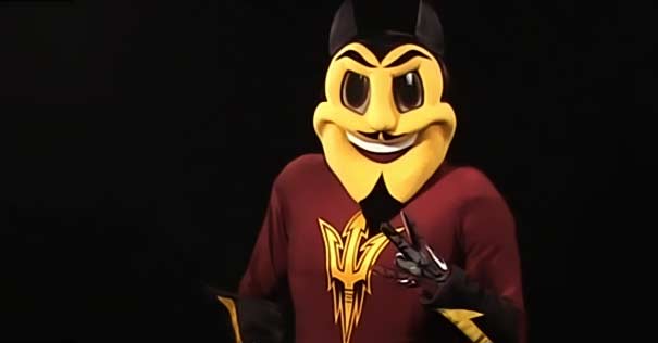 demonio sparky mascota sol arizona