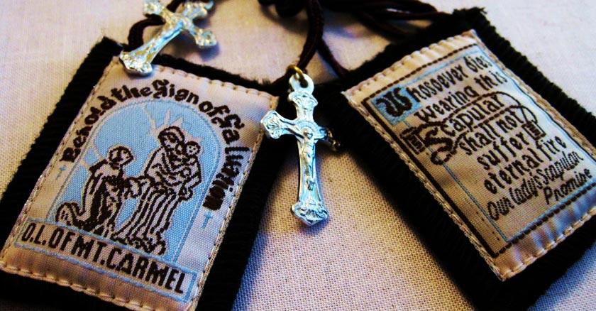 escapulario de la virgen del carmen monte carmelo cruz