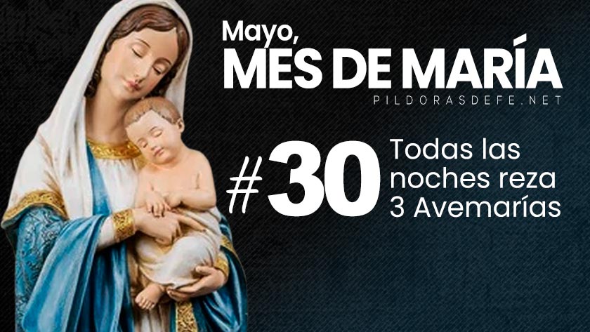 mayo mes de maria dia  cada noche rezar tres avemarias