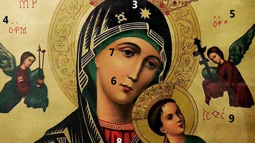 simbologia simbolos del icono de la pintura de nuestra senora del perpetuo socorro