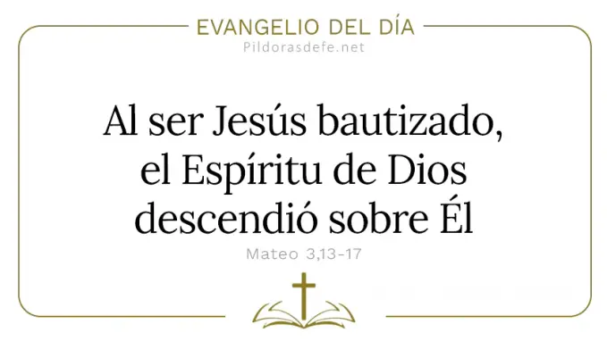 Evangelio del dia Bautismo del Senor Mateo    Cita Biblica   