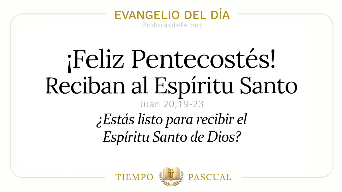 Evangelio del dia Domingo Juan Feliz Pentecostes Reciban Espiritu Santo may webp