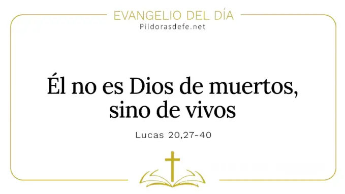 Evangelio del dia El no es un Dios de muertos Lucas    Cita Biblica   