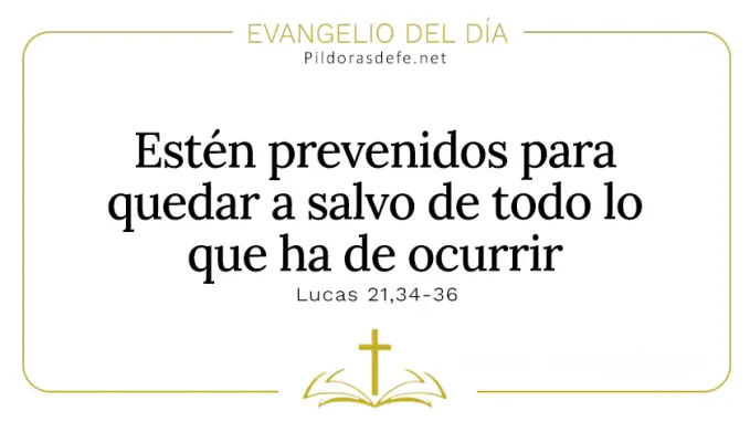 Evangelio del dia Esten prevenidos para quedar a salvo Lucas    Cita Biblica   