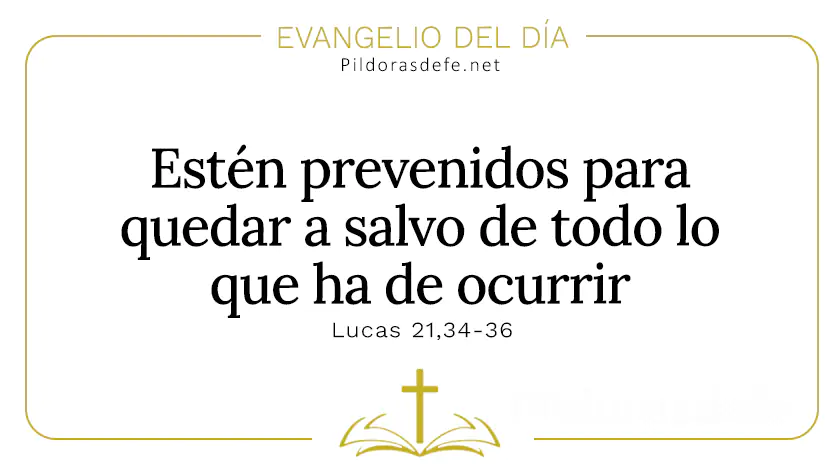 Evangelio del dia Esten prevenidos para quedar a salvo Lucas    Cita Biblica   webp