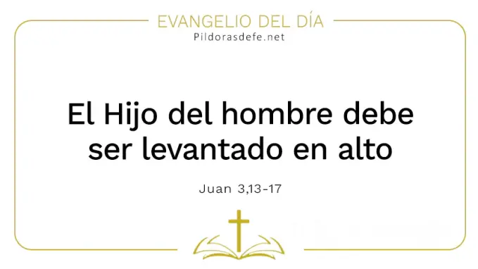 Evangelio del dia Hijo del hombre debe ser levantado Juan    Cita Biblica   