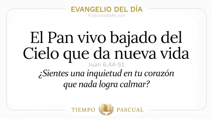 Evangelio del dia Jueves Juan    El Pan vivo bajado del Cielo  Abril 