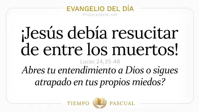 Evangelio del dia Jueves Lucas    Jesus debia resucitar  Abril 