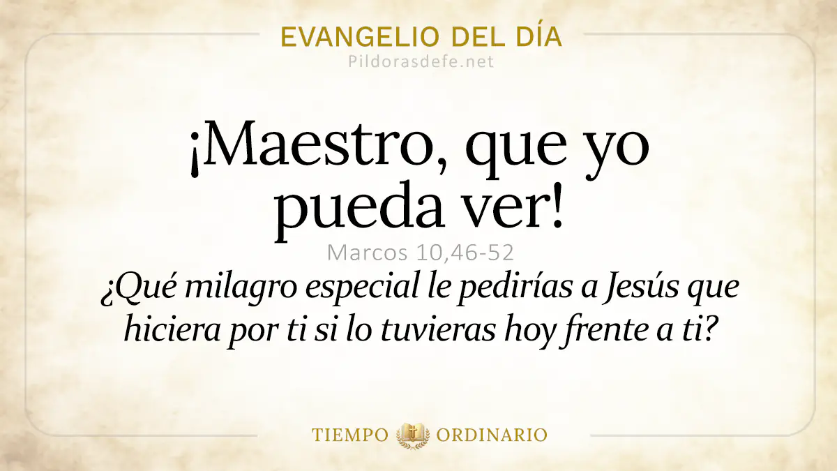Evangelio del dia Jueves Marcos    Maestro que pueda ver  may webp