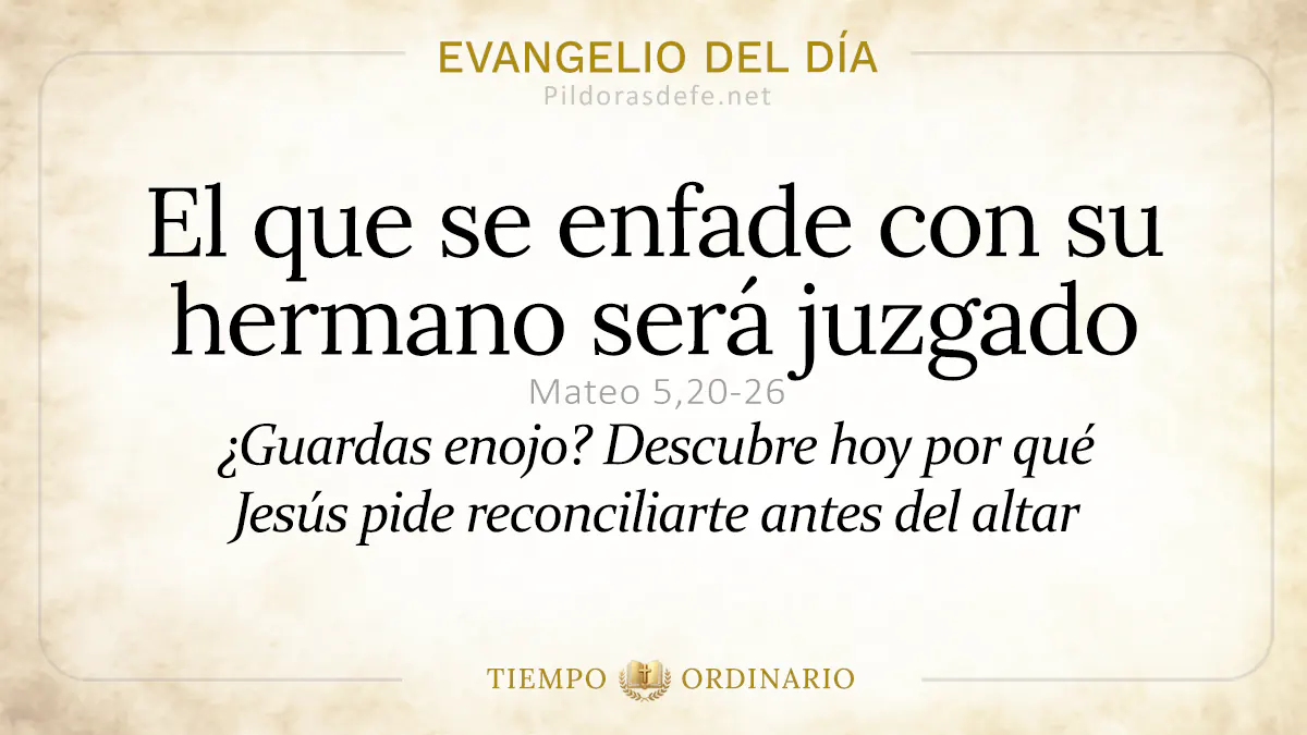 Evangelio del dia Jueves Mateo    El que se enfade con su hermano sera juzgado  jun webp
