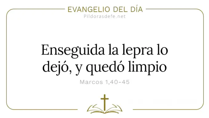 Evangelio del dia La lepra lo dejo quedo limpio Marcos    Cita Biblica   