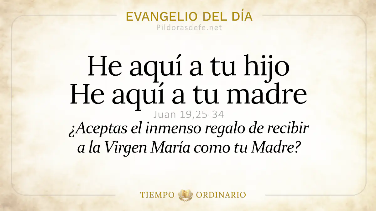 Evangelio del dia Lunes Juan    He aqui a tu Madre  may webp