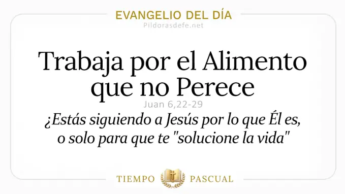 Evangelio del dia Lunes Juan    el alimento que dura para siempre  Abril 